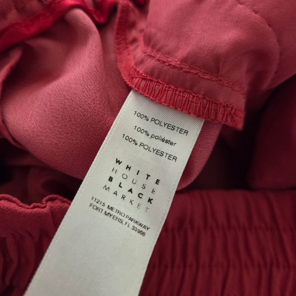 WHBM | The Wide Leg Watermelon Pink Center Press Trousers Pockets Long Tall - Picture 8 of 10